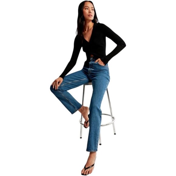 Abercrombie & Fitch Ultra High Rise 90s Straight Jean Womens Size 27/4s Stretch - Picture 1 of 7